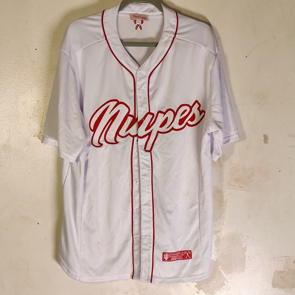 Crimson And Cream Nupe Baseball Jersey Candyman Size 2X
